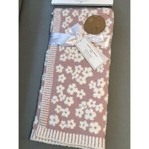 Cupcakes and Cashmere Baby Blanket Pink Floral Chenille Feel Polyester Throw New
